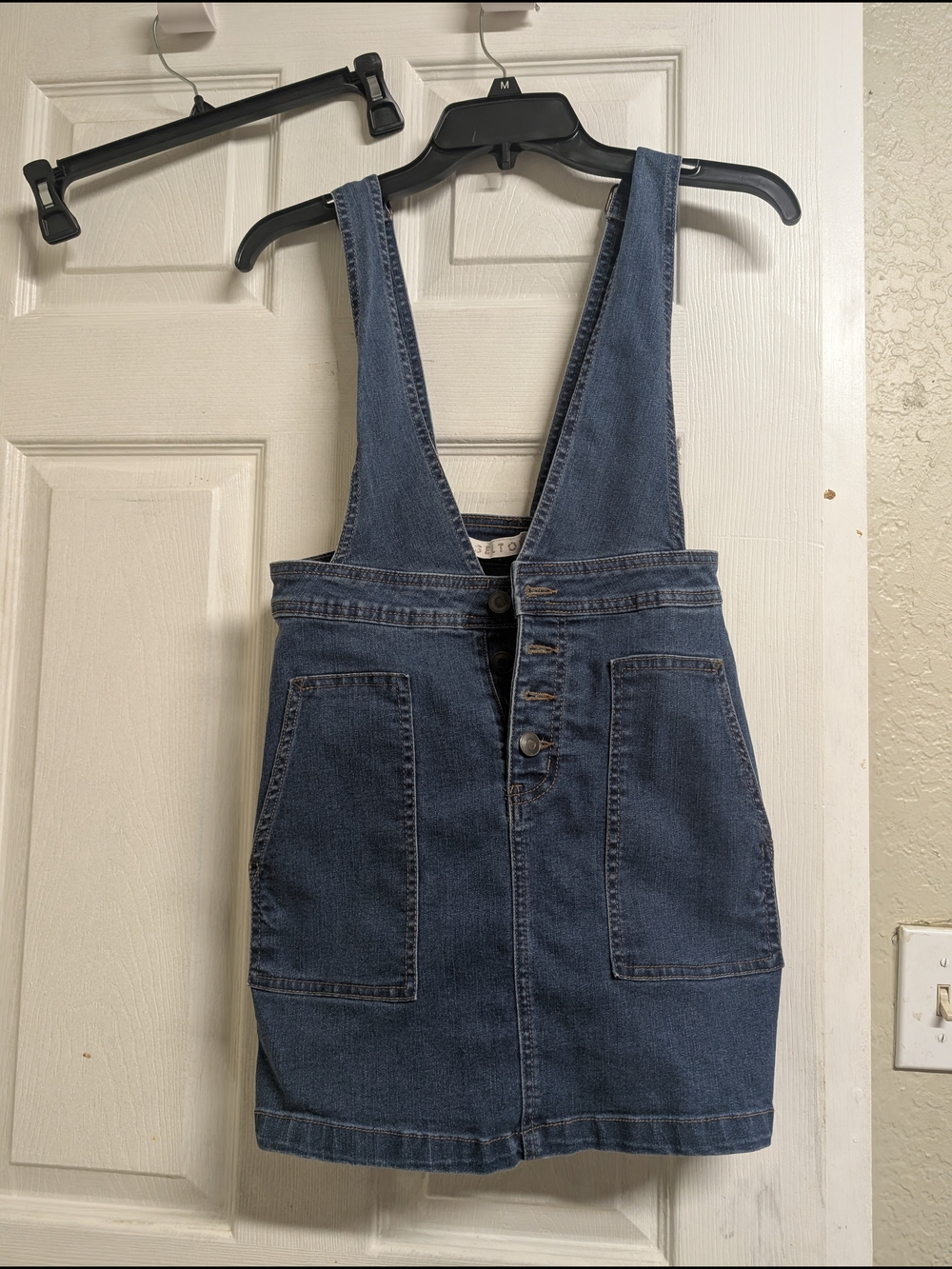 Denim Pinafore Dress - Blue